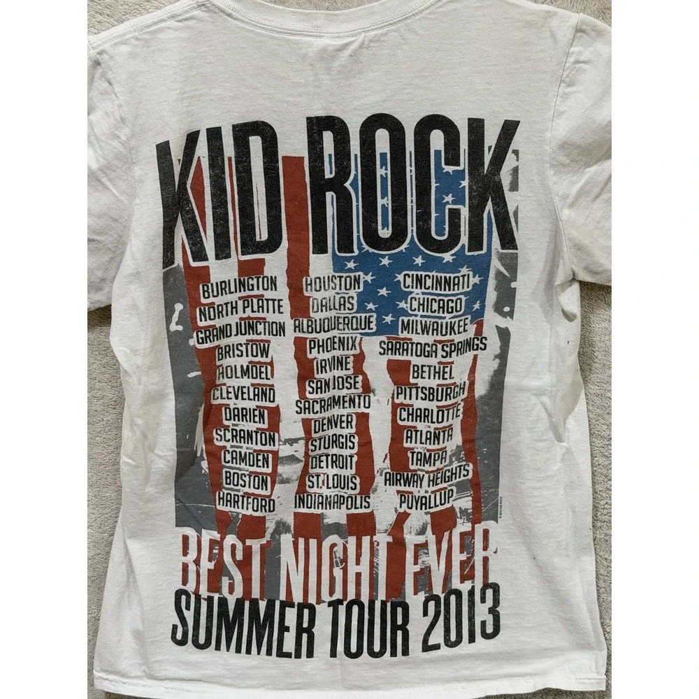 Kid Rock 2013 Best‎ Night Ever Summer Tour Concert T-Shirt Small White